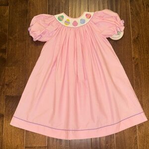 NWT Southern Smocked Smocked Easter Egg Pink Gingham Bishop - 7 price firm